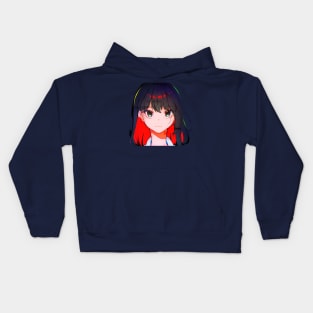 Cute long hair anime girl Kids Hoodie